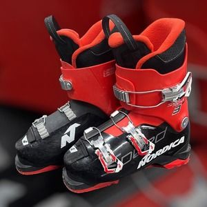 Nordica Speed Machine 3 Ski Boots Junior Size 23.5 Red Black White
